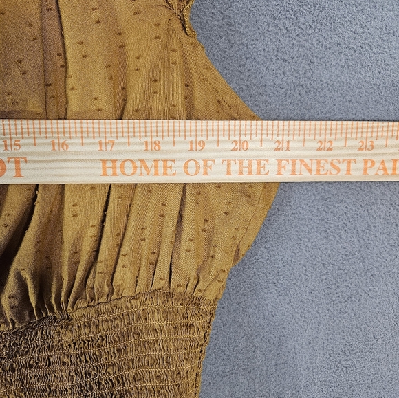 Old Navy Womens Plus 2X Milk Maid Gold Maxi Dress Vneck Peasant Teir Ruffles - Picture 6 of 11